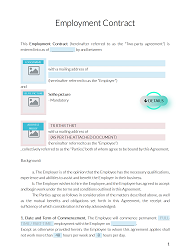 An example of an Employment Contract